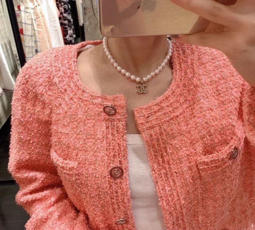 18K  Chanel Diamonds Pearls Necklace
