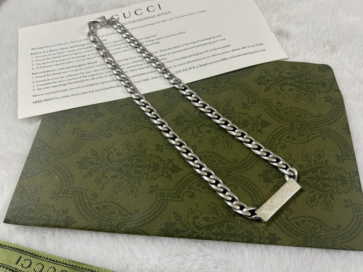 Double Gucci Enamel Chain Necklace