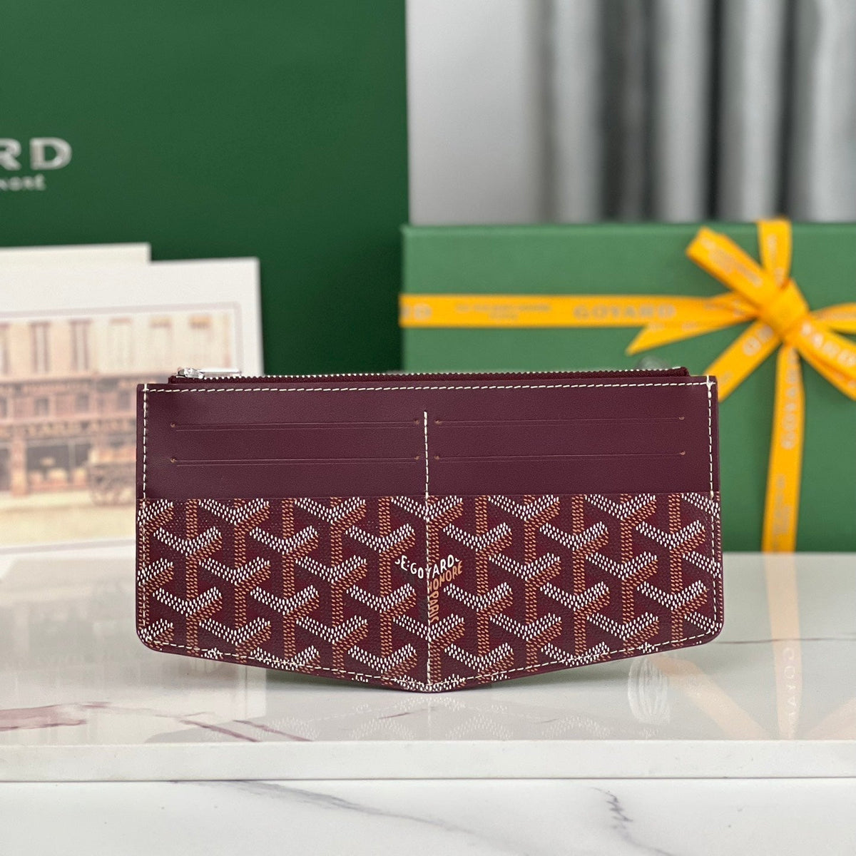 INSERT LOUISE 21 IN BURGUNDY RED GOYARDINE CANVAS
