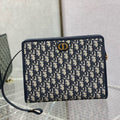 OBLIQUE BOOK TOTE 26 IN DARK BLUE MONOGRAM JACQUARD