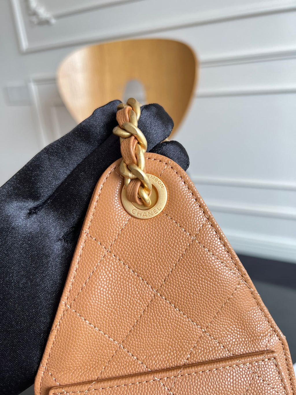 CHANEL 25S HOBO BAG 40 IN CARAMEL BROWN CAVIAR WITH GOLD HARDWARE