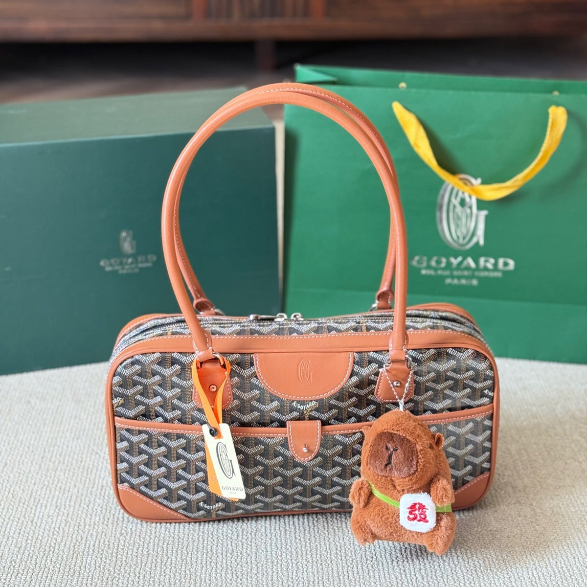 SAINT MARTIN MINI BAG 22 IN BROWN GOYARDINE CANVAS AND CALFSKIN