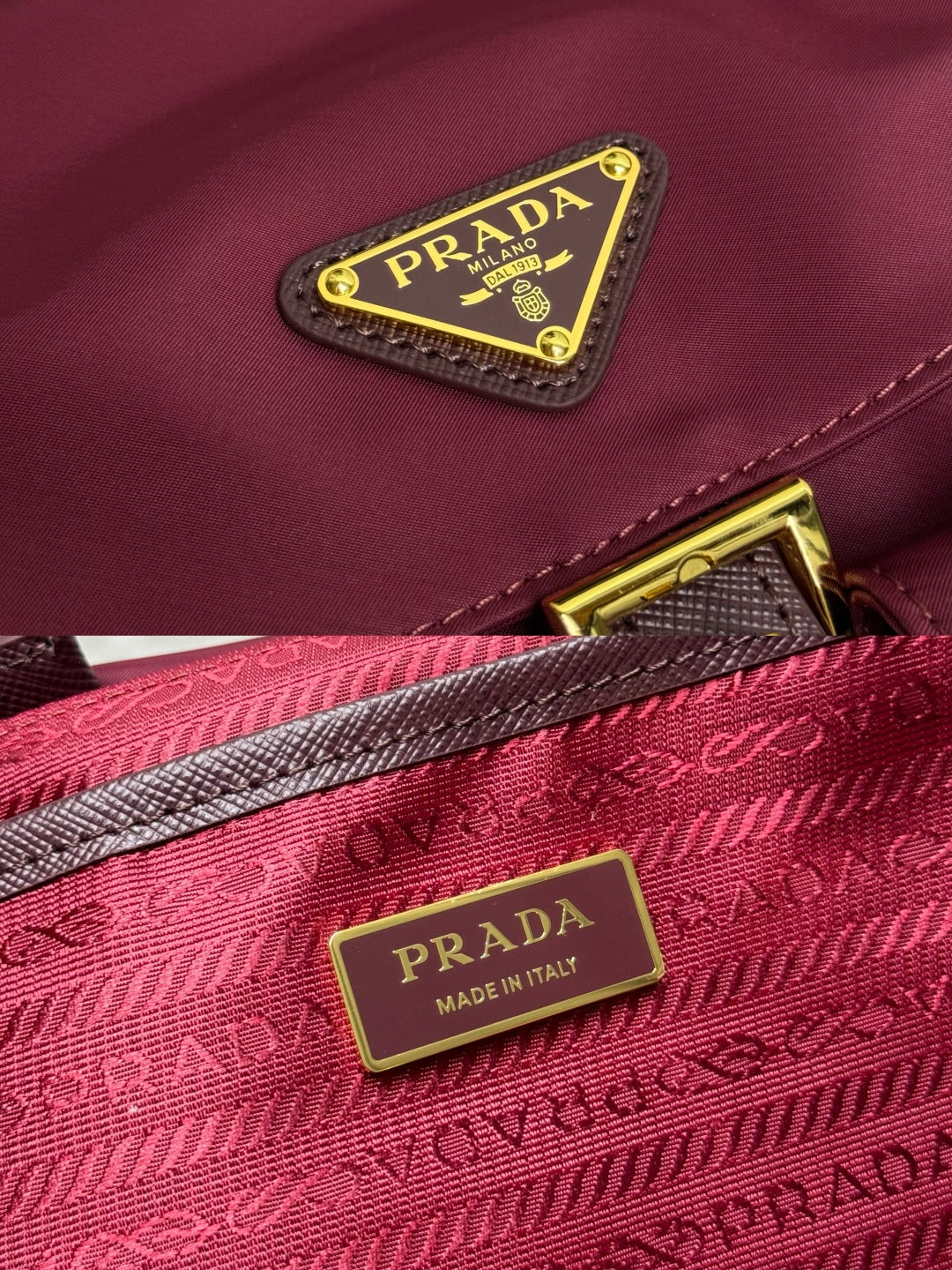 PRADA 25S RE-EDITION 1978 SMALL BACKPACK 28 IN BURGUNDY RE-NYLON