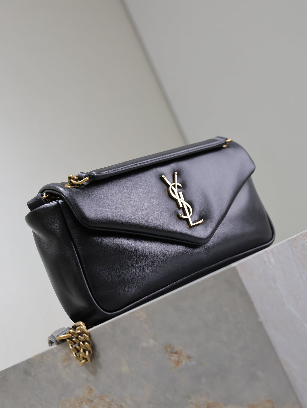 YSL 25S CALYPSO HANDBAG 26 IN BLACK LAMBSKIN GOLD HARDWARE