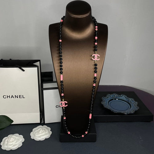18K  Chanel 24B Black Pearls Necklace