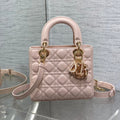 DIOR LADY MINI BAG 20 IN LIGHT PINK LAMBSKIN