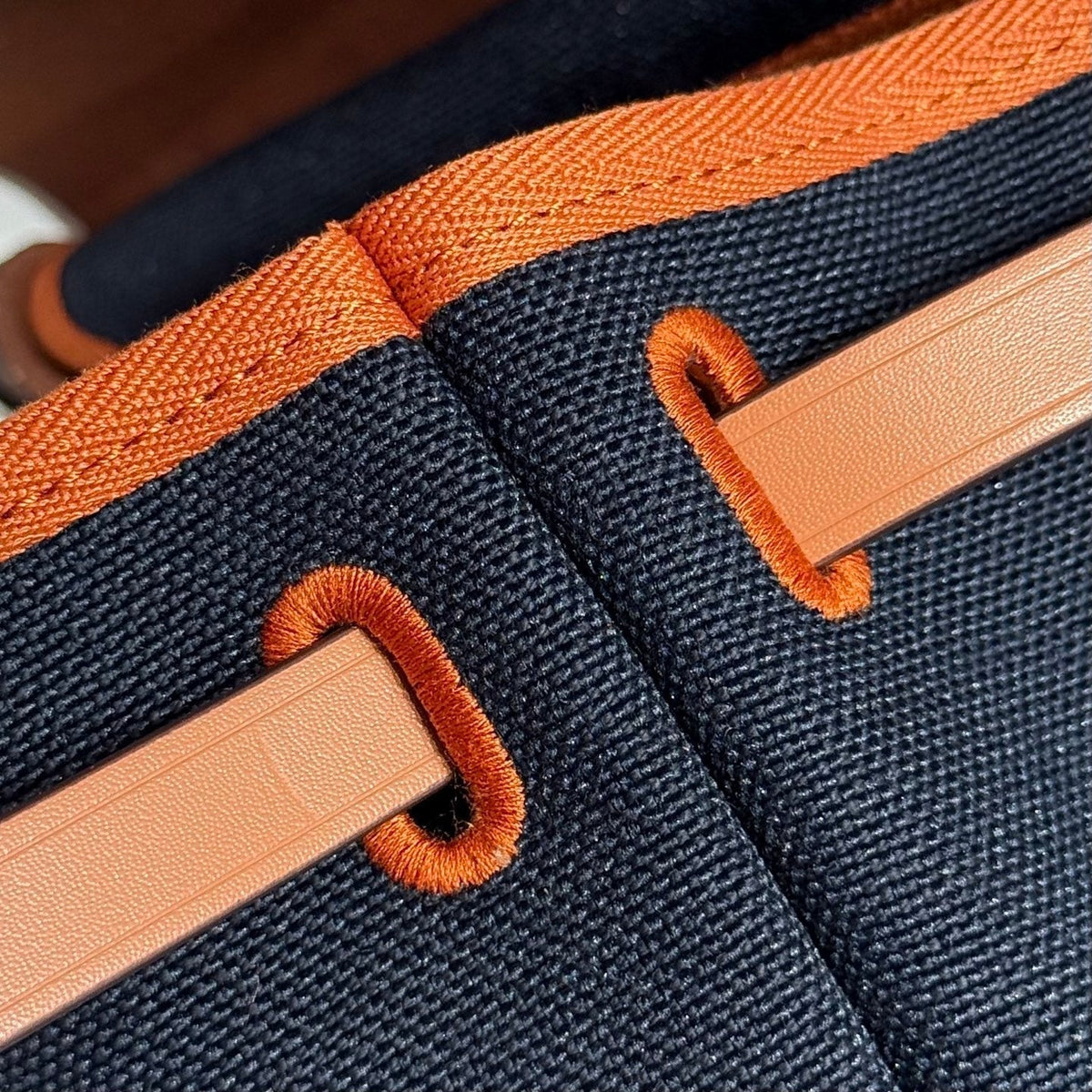 HERMES 25S MINI HERBAG 20 IN NAVY BLUE CANVAS SILVER HARDWARE