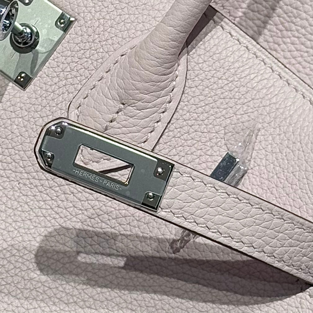 HERMES 25S MEDIUM BIRKIN 25 IN PINK BABY CALFSKIN SILVER HARDWARE