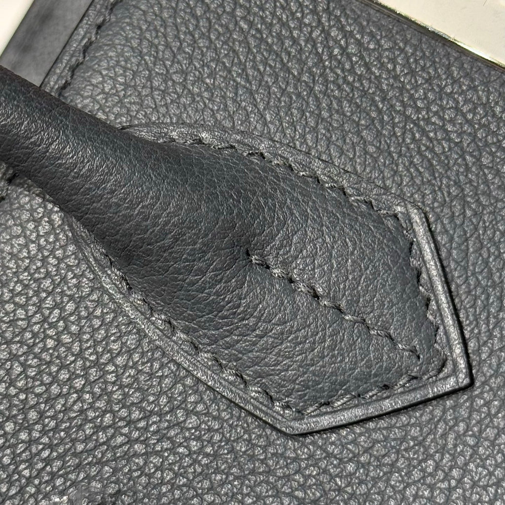 HERMES 25S SHOULDER BIRKIN 29 IN HAZE GRAY CALFSKIN SILVER HARDWARE