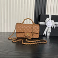 CHANEL 25S FLAP BAG 19 IN CARAMEL CALFSKIN GOLD HARDWARE