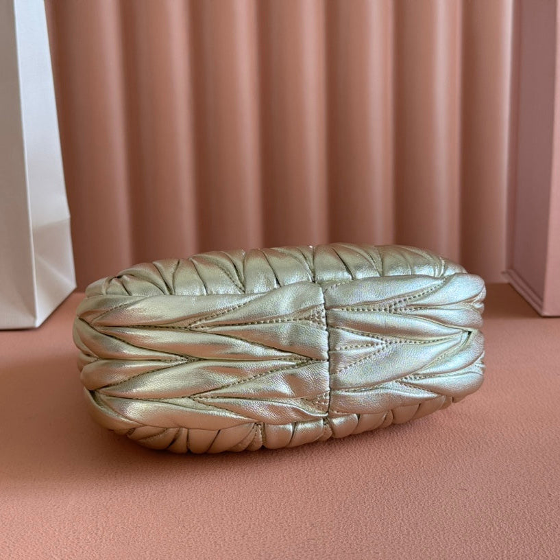 WANDER MATELASSÉ NAPPA MINI BAG 18 IN GOLDEN LAMBSKIN