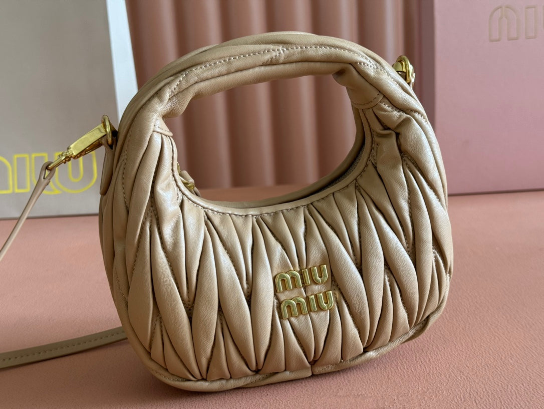 WANDER MATELASSÉ NAPPA MINI BAG 18 IN CARAMEL LAMBSKIN
