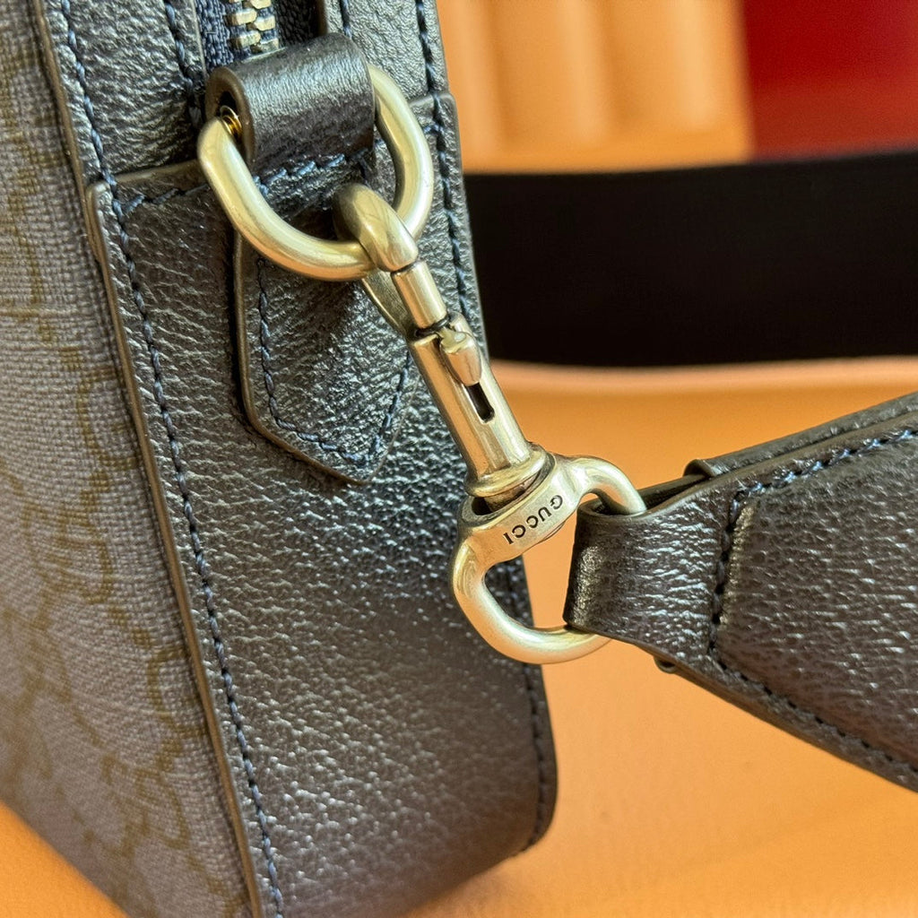 GUCCI OPHIDIA SMALL CROSSBODY BAG 24 NAVY BLUE MONOGRAM CANVAS
