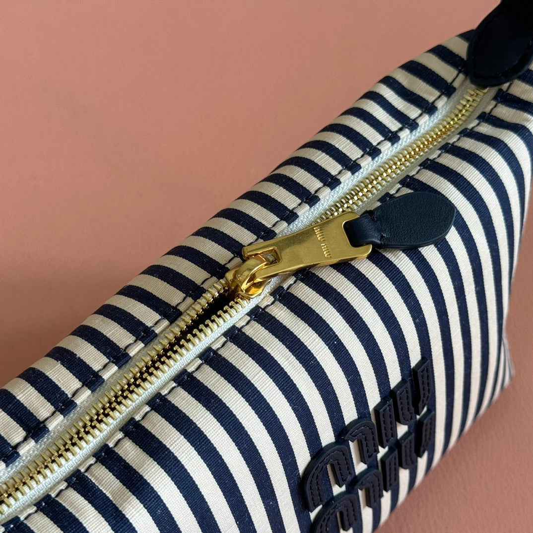 HOBO BAG 25 STRIPED WITH LOGO IN CANVAS