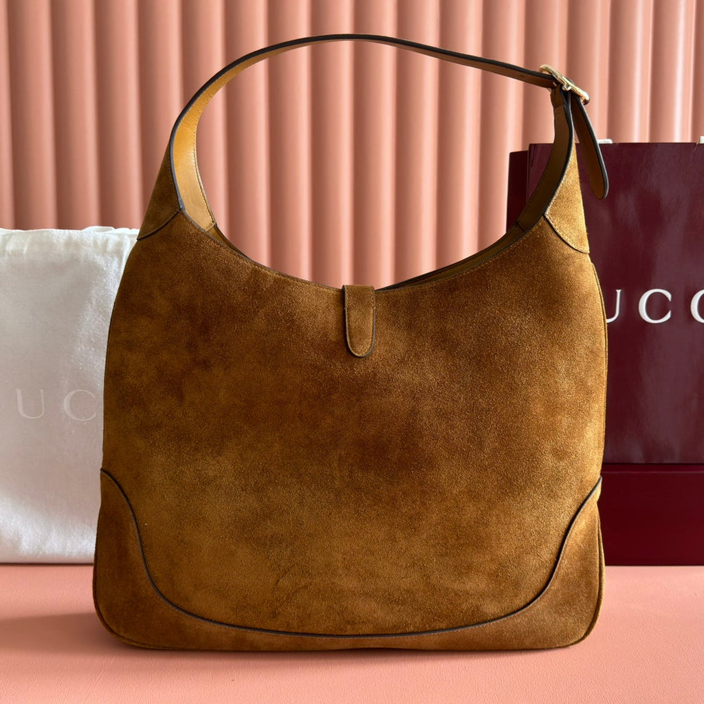 GUCCI 25S JACKIE GIORNO 44 CM IN BROWN SUEDE