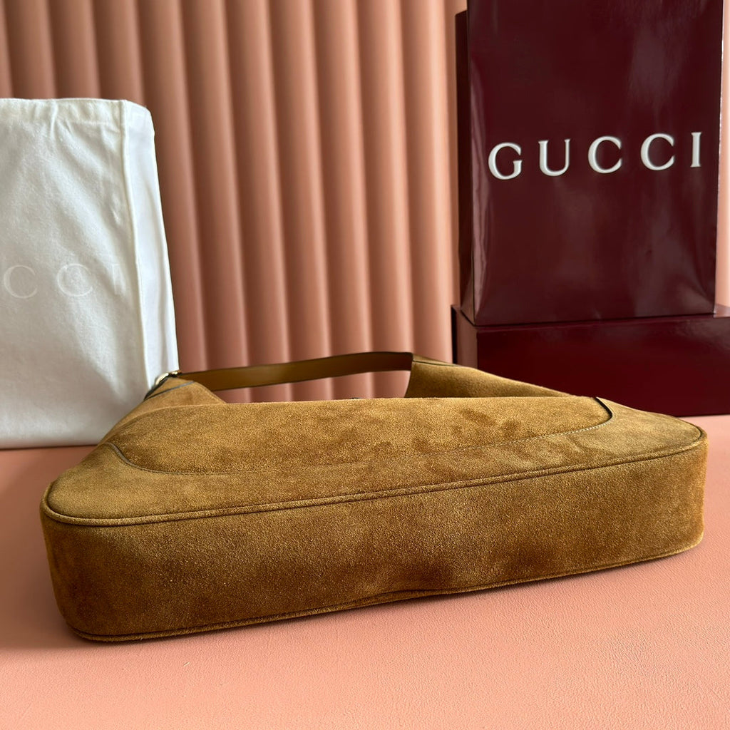 GUCCI 25S JACKIE GIORNO 44 CM IN BROWN SUEDE