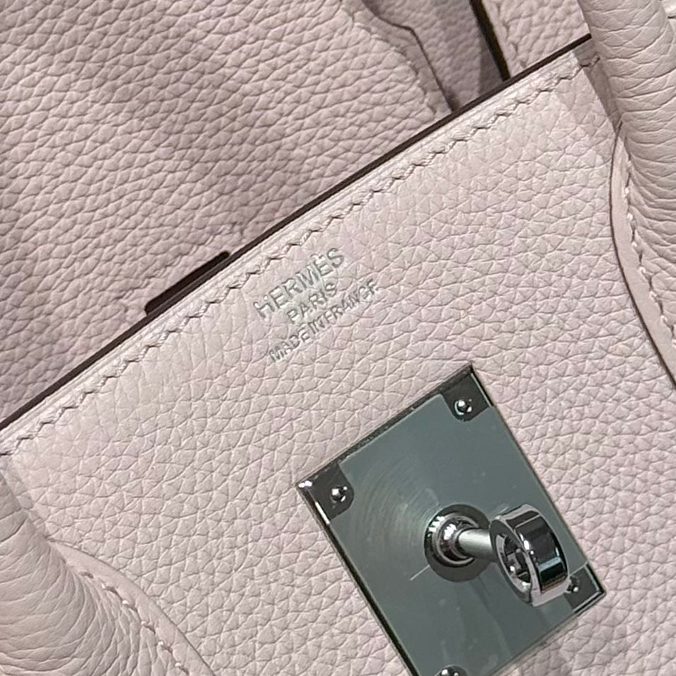 HERMES 25S BIRKIN 30 IN PINK BABY CALFSKIN SILVER HARDWARE