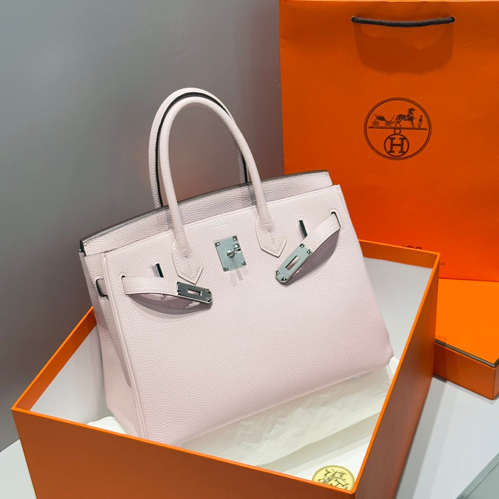 HERMES 25S BIRKIN 30 IN PINK BABY CALFSKIN SILVER HARDWARE
