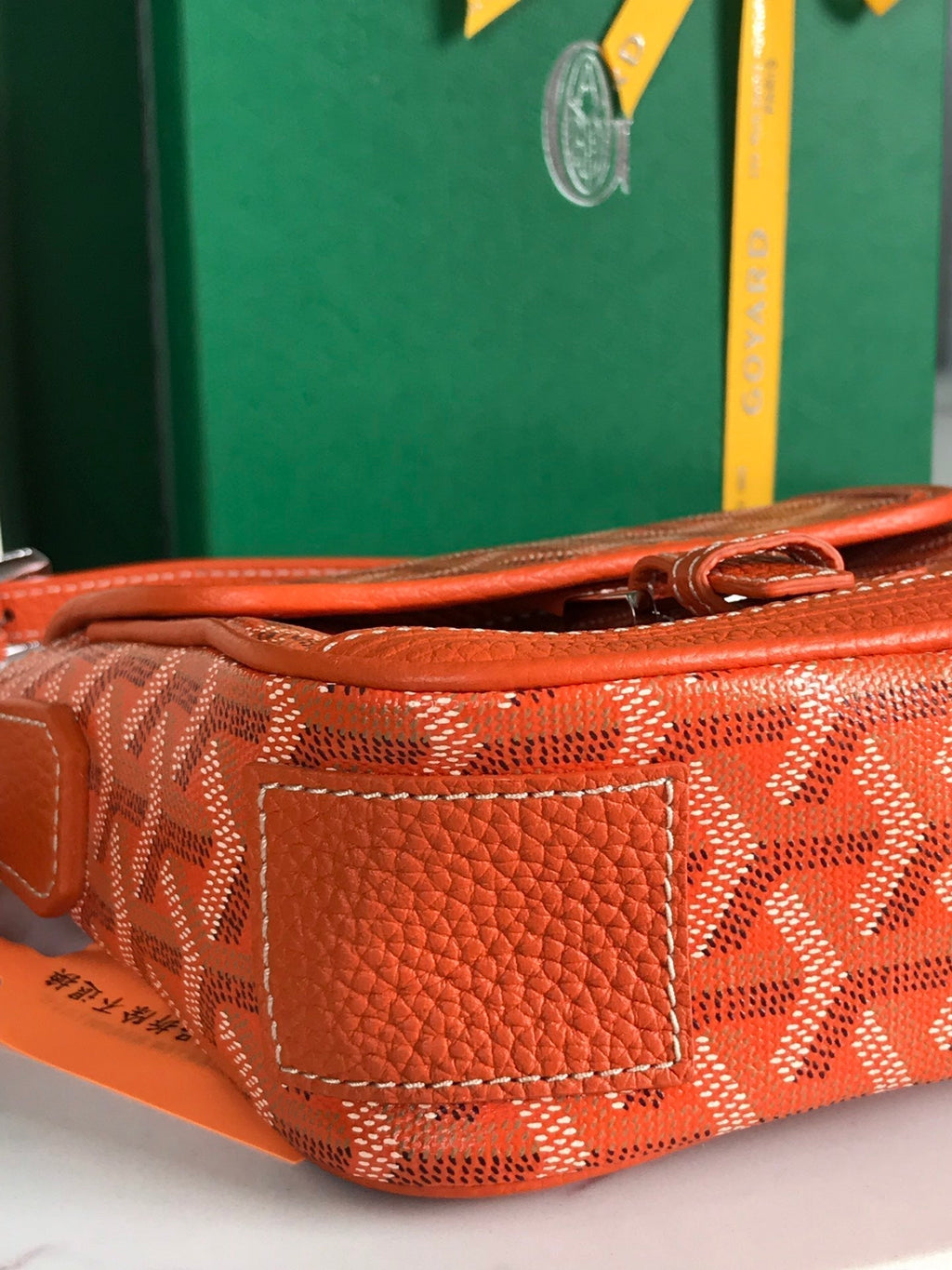 GRAND BLEU 16 IN ORANGE GOYARDINE CANVAS AND LAMBSKIN