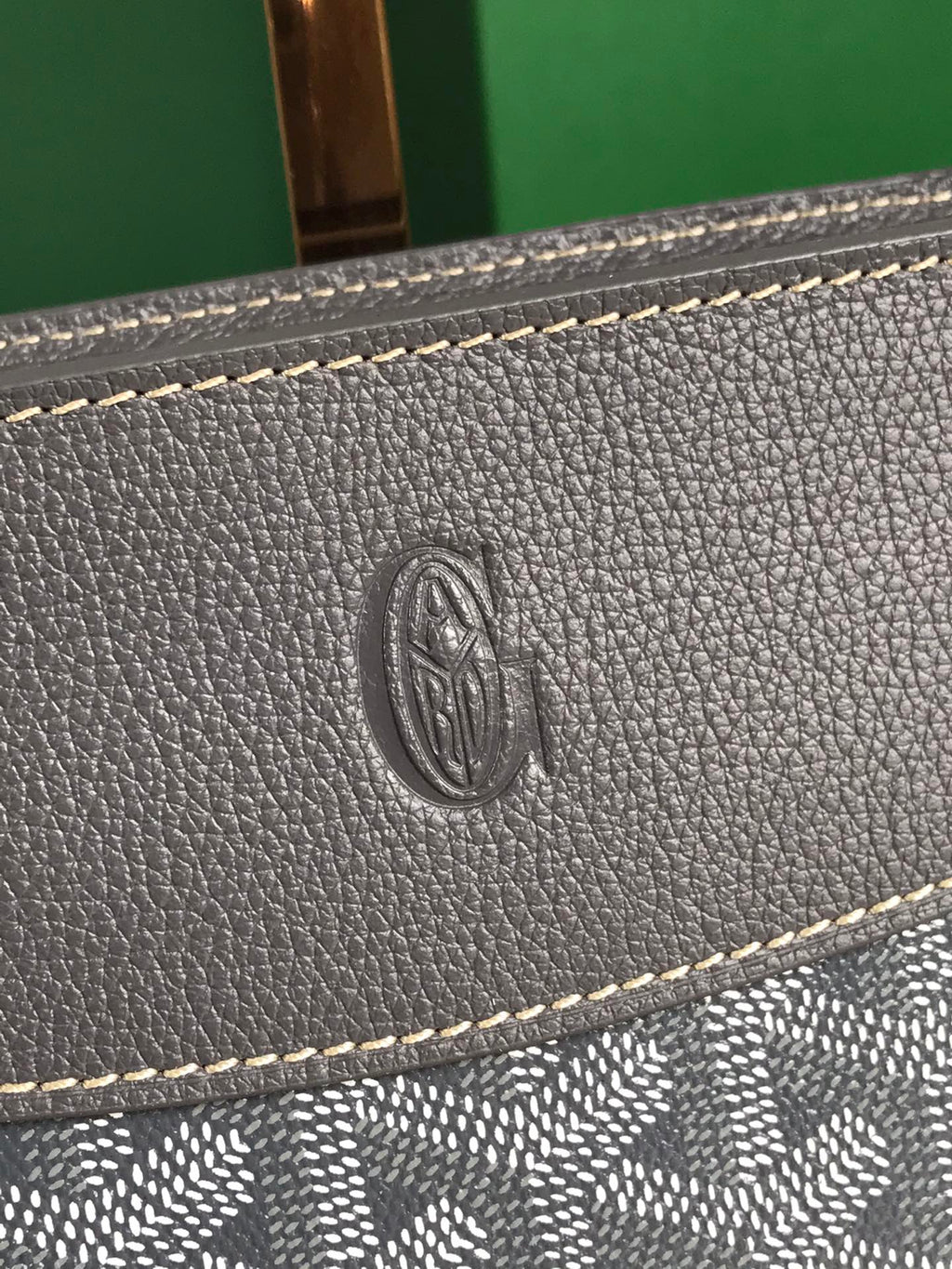 HIRONDELLE BAG 25 IN GRAY LAMBSKIN AND GOYARDINE CANVAS