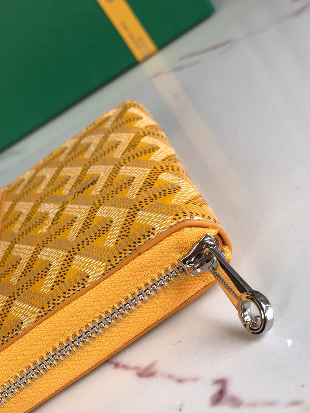 MATIGNON MINI WALLET 11 IN YELLOW GOYARDINE CANVAS AND CALFSKIN
