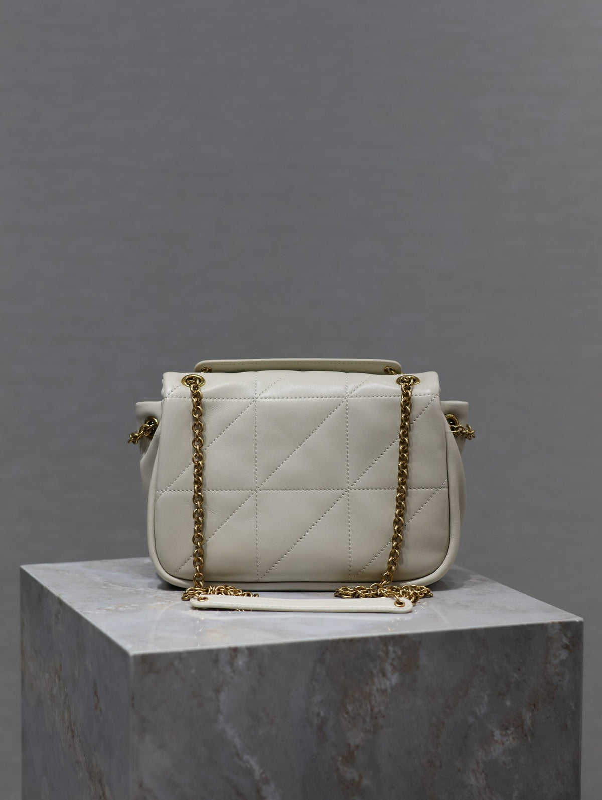 YSL 25S JAMIE MINI 20 IN BLANC VINTAGE LAMBSKIN GOLD HARDWARE