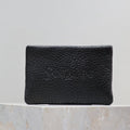 POUCH WITH ELEPHANT TEXTURE 23 IN BLACK LAMBSKIN LOGO EMBOSSED