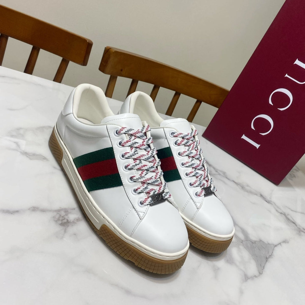 GUCCI 26S SNEAKER IN WHITE CALFSKIN