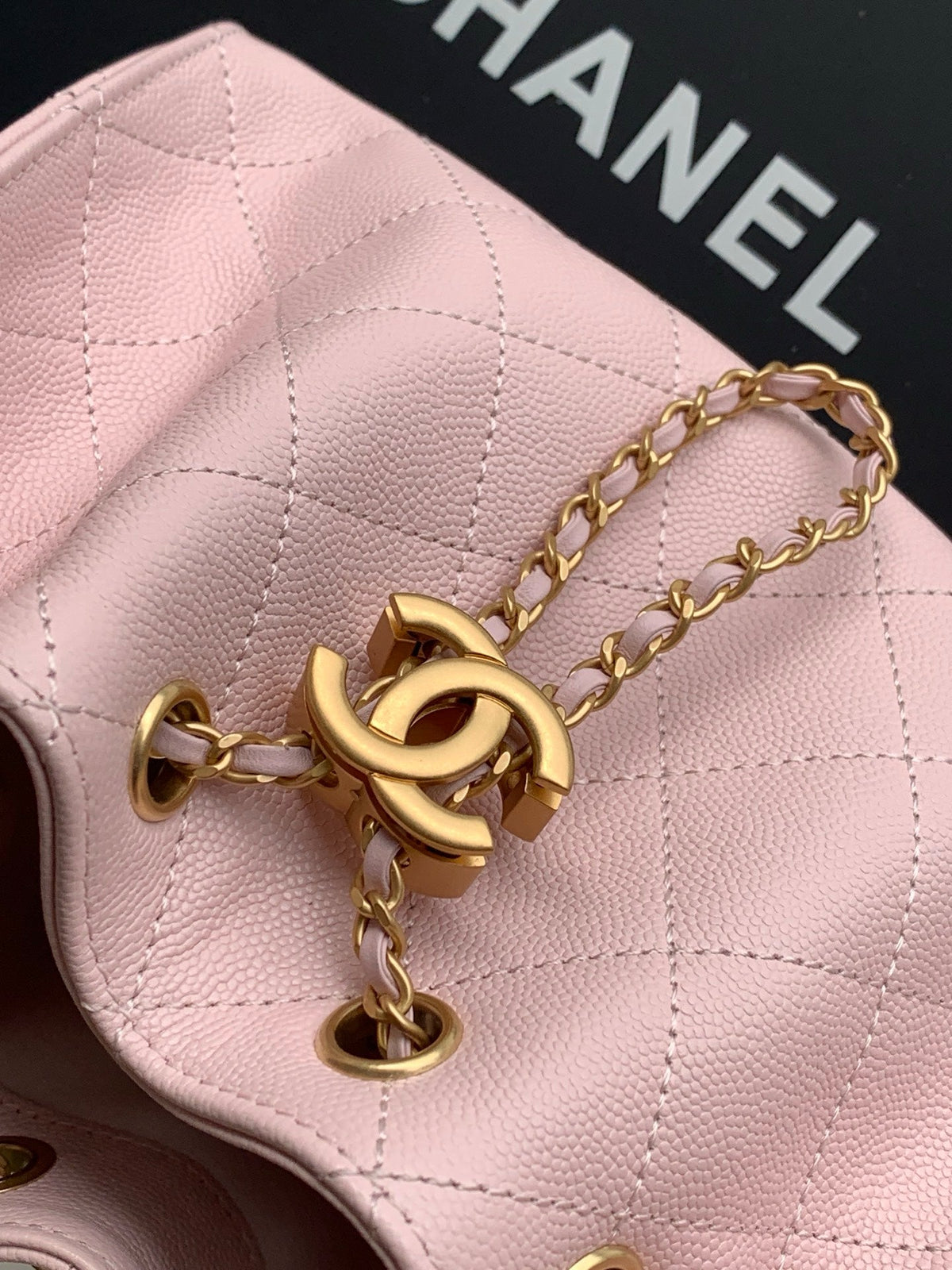 CHANEL 25S HOBO BAG 22 IN LIGHT PINK CAVIAR WITH GOLD HARDWARE