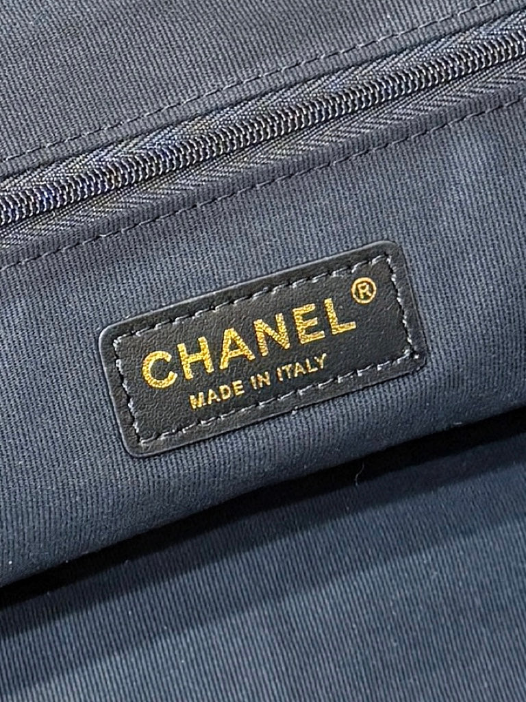 CHANEL 25S LARGE HOBO BAG 36 IN BLACK CALFSKIN GOLD HARDWARE