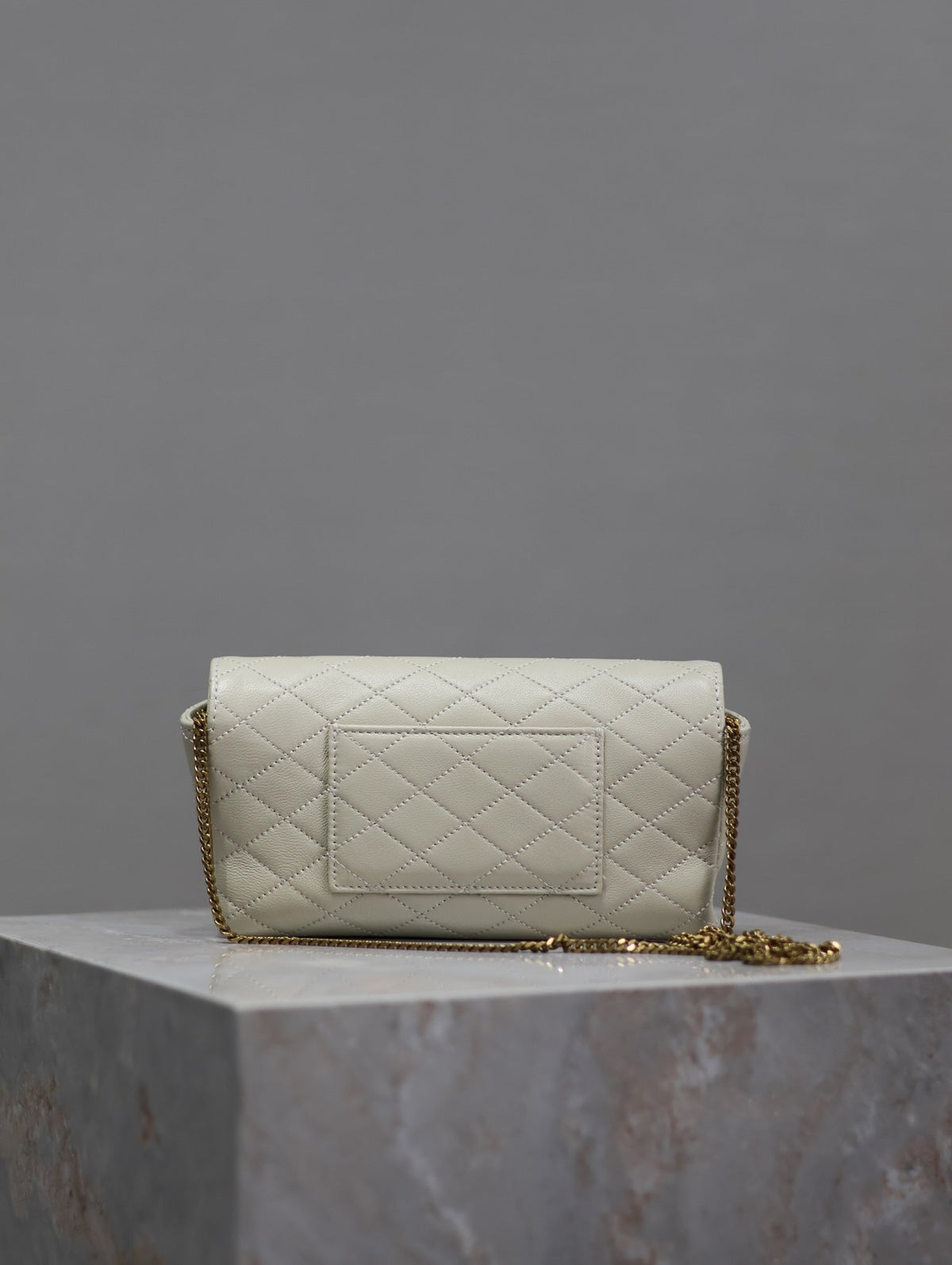 YSL 25S SAINT LAURENT GABY 19 IN BLANC VINTAGE QUILTED CALFSKIN GOLD HARDWRE