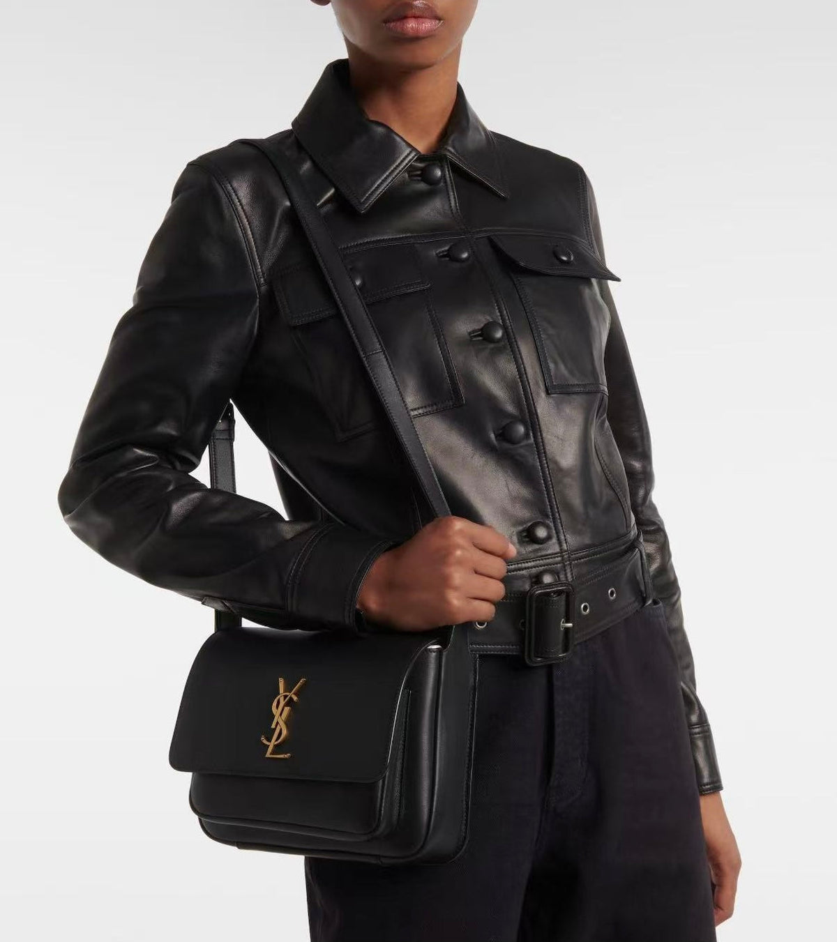 YSL 25S NIKI BABY 22 IN BLACK CALFSKIN GOLD HARDWRE